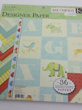 K & Company Scrapbook 12 x 12 Double Sided Paper Baby Boy Theme